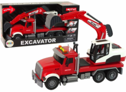 LeanToys Nákladní automobil s bagrem Traktor Bagr Zvukové světlo