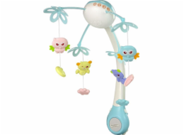 LeanToys Kolotoč do postýlky Projektor Dálkové ovládání Melodie Zvuky zvířat Modrá