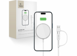 Tech-Protect Bezdrátová nabíječka QI15W-A44 s magnetem MAGSAFE, bílá