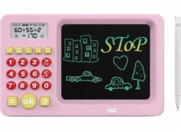 Xrec Kreslicí tablet LCD tabule 5,2'' Barevná kreslicí tabule + kalkulačka / růžová