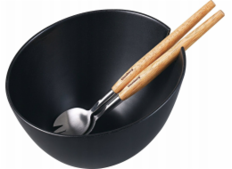 Klausberg Porcelánová salátová mísa 23cm s lžičkami KB-7786 černá