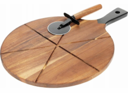 Krájecí prkénko na pizzu + kráječ akát KO-101001900