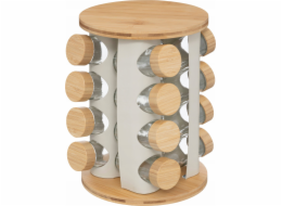 SENSIA 13-ti nádobový otočný stojan na kořenky s bambusovými víčky