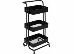 BLACK EDITION 3patrový kuchyňský vozík, 45 x 36,5 x 86 cm