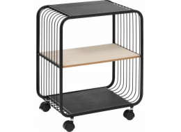 Pojízdná police NOIR, 2-úrovňová, kov, 43,3 x 28 x 53 cm