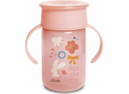 JetWorld 401196-TRÉNINKOVÝ HRNEK 360* 340ML/+12M/RŮŽOVÁ/LESNÍ