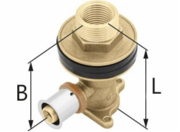 KAN-therm Mosazné nástěnné koleno s úchyty pro suchou výstavbu GZ/GW ultraPRESS - 16 Rp1/2 L = 78 mmKAN-THERM