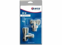 Arco Sada rohových radiátorových ventilů (přívod + zpátečka), 1/2 x 16, pro vícevrstvé potrubí, leštěný chrom (503555 + 507555) TEIDE PLUS