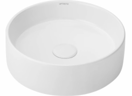 Keramické umyvadlo na desku kulaté, povlak UP-CLEAN, stěny UP-SLIM Kaya lesklá bílá