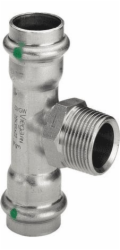 Viega T-kus SC 28 x 3/4 x 28 nerezová ocel - rez / lesklá Trubková spojka