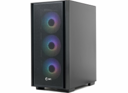 Zenpc Počítačová skříň Flow TG Black 4x Fander P12 PWM ARGB PST