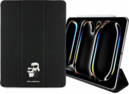 Karl Lagerfeld KLFC13PM24SAKCK Obal knihy iPad Pro 13 2024 černo/černý Saffiano Magnetic Karl & Choupette
