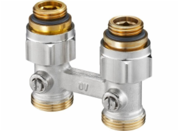 Oventrop Multiflex F, ZB-dvojité připojení s uzavíráním, 1/2GZx3/4GZ, mosaz, poniklovaná