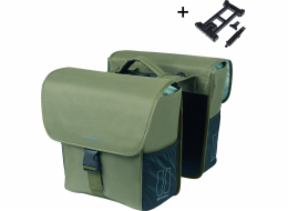 BASIL GO DOUBLE BAG brašny, MIK s montážním adaptérem, 32L, tmavě zelené (NOVINKA 2025)