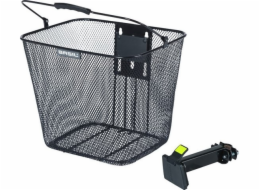 BASIL BILBAO košík na řídítka, BasEasy s držákem pro montáž na hlavovou trubku 22-25,4 mm, ocel, černá (NOVINKA 2025)