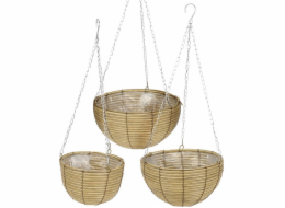 Závěsné proutěné květináče, 3 kusy v různých velikostech