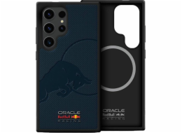 Red Bull Kožený síťovaný kryt MagSafe s raženým povrchem pro Samsung Galaxy S25 Ultra v námořnickém modrém provedení