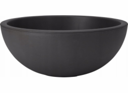 Koopman Kulatý černý plastový květináč 40x16 cm