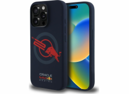 Red Bull Silikonový kryt MagSafe HC ORBR20 s červenou podšívkou pro iPhone 15 Pro Max, tmavě modrý