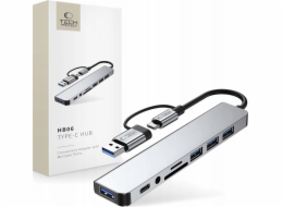 Baseus Adaptér Hub Tech-Protect HB06 9v1 Type-C + USB 2.0 + USB 3.0 + SD/TF + AV 3.5 vesmírně šedý