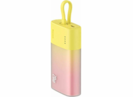 Baseus Powerbanka Popsicle 5200mAh 20W s vestavěným kabelem Lightning (+ bílý kabel Baseus Simple USB-C - USB-C 60W/20V/3A/30cm) - žluto-růžová