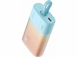 Baseus Powerbanka Popsicle 5200mAh 20W s vestavěným kabelem Lightning (+ bílý kabel Baseus Simple USB-C - USB-C 60W/20V/3A/30cm) - modro-oranžová