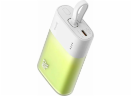 Baseus Powerbanka Popsicle 5200mAh 20W s vestavěným kabelem Lightning (+ bílý kabel Baseus Simple USB-C - USB-C 60W/20V/3A/30cm) - bílo-zelená