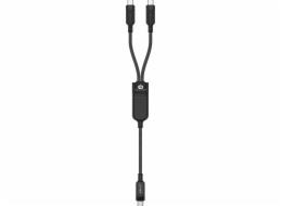 Acefast 2v1 kabel dvojitý USB-C - 2x USB-C 100W 480Mb/s - černý 2v1 kabel dvojitý USB-C - 2x USB-C 100W 480Mb/s - černý