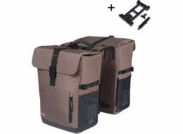 Basil DVOJITÁ KOLOVÁ TAŠKA MOVE, MIK s montážním adaptérem, 30 l, vodotěsná, hnědá (NOVINKA 2025)