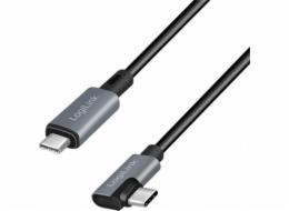 LogiLink Kabel CU0184 USB 2.0 Type-C C/M úhlový na USB-C/M E-mark PD černý 3m