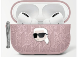 Karl Lagerfeld Pouzdro Monogram Karl Head pro AirPods 4 růžové