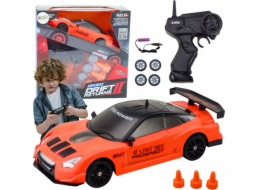 LeanToys Sportovní auto na dálkové ovládání R/C 1:24 oranžová s vyměnitelnými koly LEAN Toys