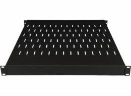 Nastavitelná police 19 1U hloubka 500-900mm, černá, 4 montážní body ALANTEC