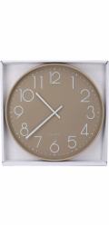 DKD Home Decor NÁSTĚNNÉ SKLENĚNÉ HODINY 50CM - PÍSKOVÉ