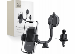 Tech-Protect UNIVERZÁLNÍ DRŽÁK V8 S DLOUHÝM RAMENEM NA PŘÍSTROJOVOU DESKU A ČELNÍ SKLO AUTOMOBILU, ČERNÝ