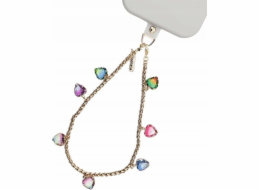 Crong Přívěsek na telefon - Přívěsek na telefon se šňůrkou (duhová srdce)