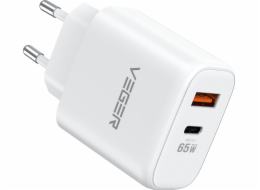 Veger Nabíječka do zásuvky USB A + Type-C PD QC3.0 3A 65W TCE650 bílá