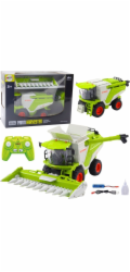 LeanToys Sklízecí mlátička s kukuřičným adaptérem 2v1 Dálkově ovládaný RC parní efekt 2.4G