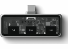 Satechi Mobile XR Hub se zvukem - mobilní USB-C adaptér (1x USB-C 100W PD; 2.0 data a zvuk, 1x USB-C DP 1.4 4K@60Hz; 3.0 10 Gb