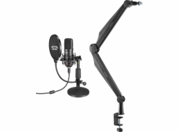 Mozos Mikrofon Mozos USB Mikrofon MKIT-900PRO Gamer + Stojan na mikrofon Rameno Černá 80 cm SB41