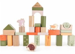 Viga Toys VIGA PolarB Dřevěné kostky Montessori kostky Zvířata 50 dílků.