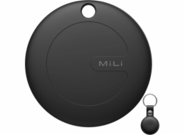 MiLi GPS lokátor černý + černé pouzdro na klíčenku MiTag