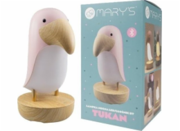 Plexido LED noční světlo a Bluetooth reproduktor Tukan růžový