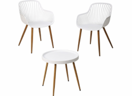 ProGarden BALKONOVÝ NÁBYTEK, STŮL A 2 ŽIDLE, BÍLÝ