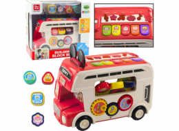 LeanToys Interaktivní vzdělávací třídič autobusů, světla, zvuky, červená EDUKAMP