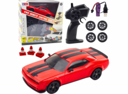 LeanToys Drift Sports Car s výměnnými koly, dálkově ovládané RC 4WD, červené sportovní
