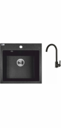 Laveo AQ.901-1001503 / AQUAFORM / SADA MARANELLO / ČERNÝ ŽULOVÝ DREZ 49X49CM, 1K, BATERIE, SIFON /