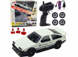 LeanToys Drift Sports Car s výměnnými koly, dálkově ovládané RC 4WD, bílé