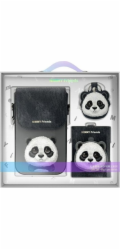 Sada Nimmy 3v1 brašna na telefon + peněženka + pouzdro na tracker Black/Black Big Eyed Pet 2.0 Panda