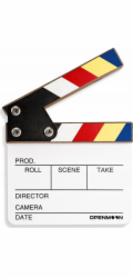 Malá profesionální studiová filmová klapka na film 15x15cm bílá barva na fixy / Ocjb01